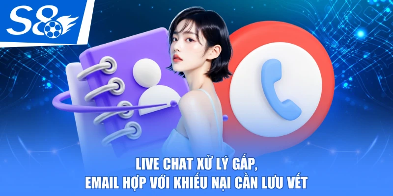 Live chat xử lý gấp, email hợp với khiếu nại cần lưu vết